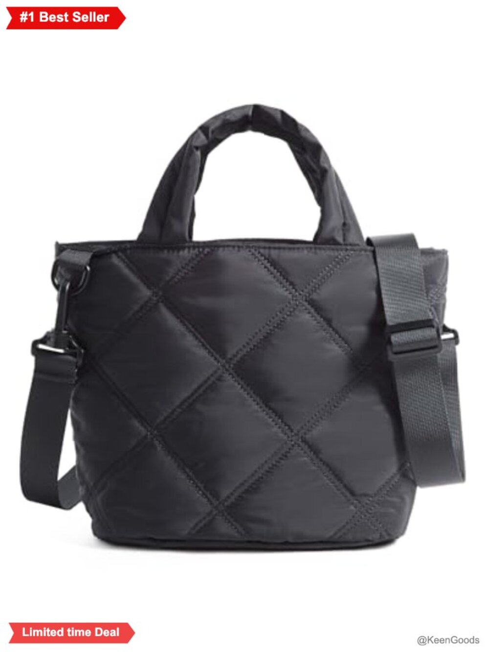 Nylon Crossbody Bag Lightweight Quilted Puffer Tote Travel Purse